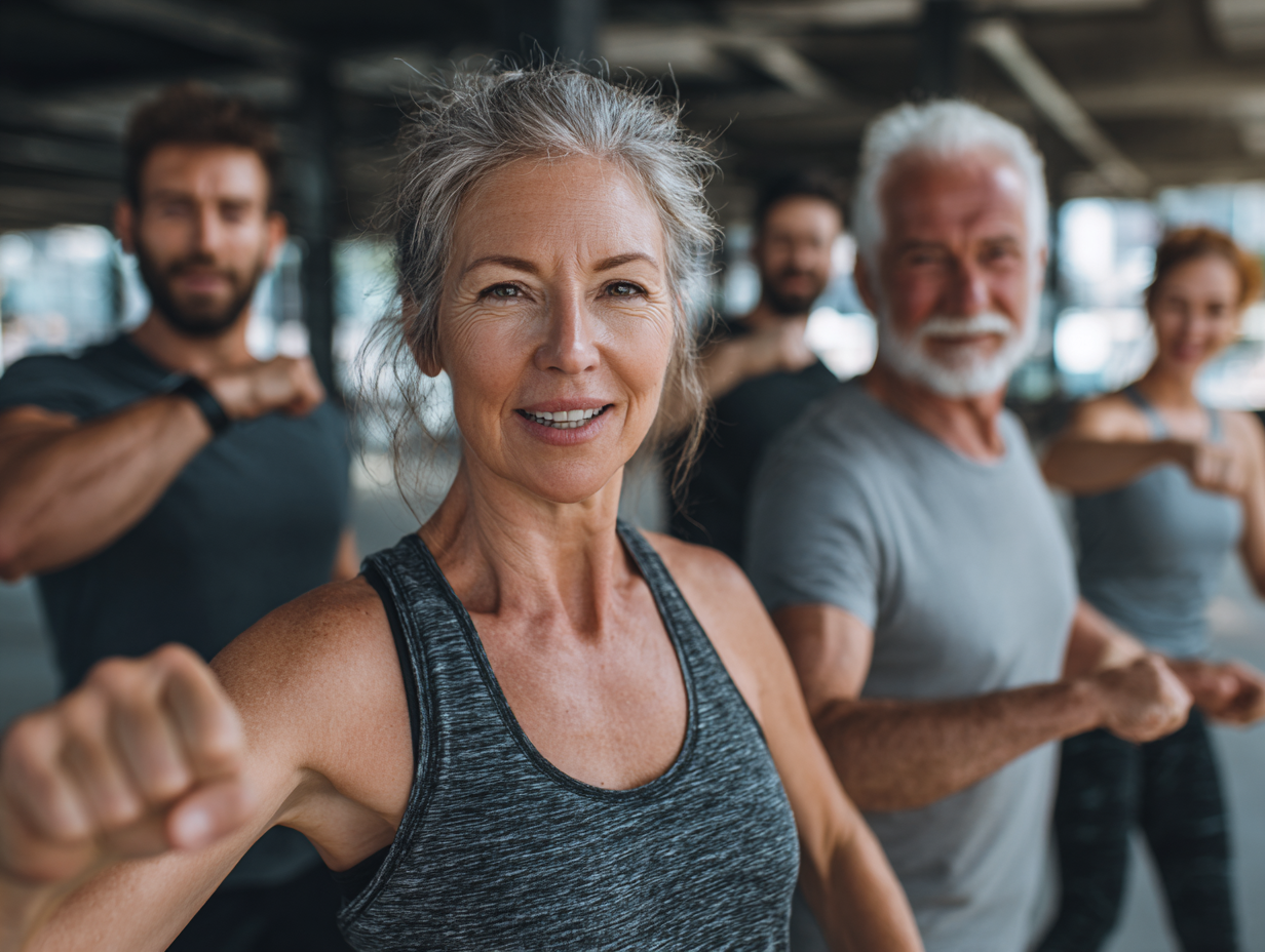 Люди різного віку займаються фітнесом
